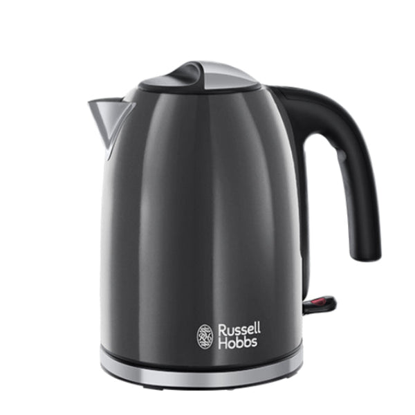 Russell Hobbs 1.7L Rapid Boil Grey Kettle with 360° base, water gauge, perfect pour spout, and removable filter – Keans