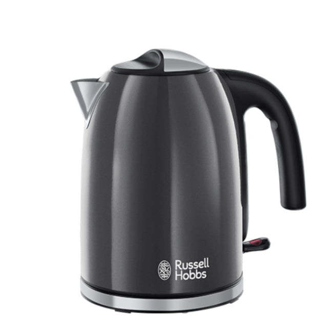Russell Hobbs 1.7L Rapid Boil Grey Kettle with 360° base, water gauge, perfect pour spout, and removable filter – Keans