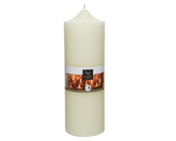 Ivory paraffin church candle, 10x30 cm, unscented, 240-hour burn, ideal for ceremonies – Keans Claremorris