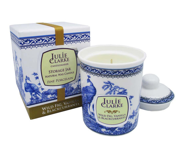 JC Peacock 150g Fig, Vanilla & Blackcurrant Candle in elegant porcelain jar, vegan, handcrafted in Ireland – Keans
