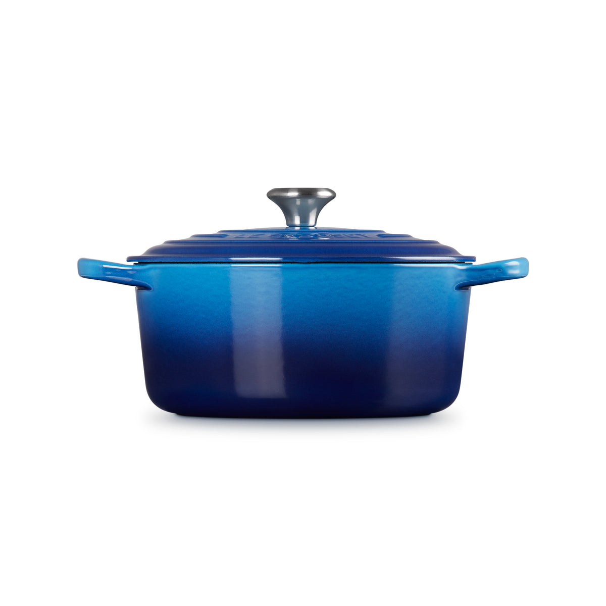 Round Casserole 22cm in Azure Blue, durable cookware for baking and serving, available at Keans Claremorris.