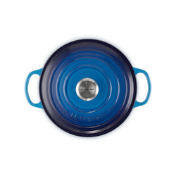 Round Casserole 24cm in Azure Blue, durable cookware for baking and serving - Keans Claremorris