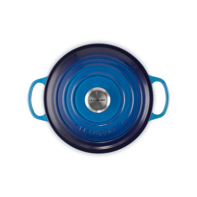 Round Casserole 24cm in Azure Blue, durable cookware for baking and serving - Keans Claremorris