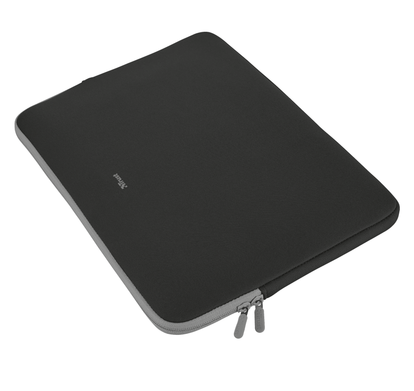 Trust Primo Soft Sleeve for 13.3" laptops, shock-absorbing neoprene, slim black design, lightweight protection – Keans