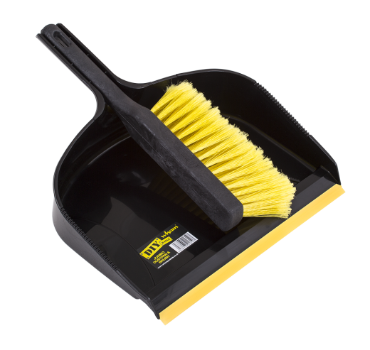 Jumbo Dustpan & Brush Set Black/Yellow