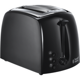 Russell Hobbs Black Texture 2-Slice Toaster with wide slots, frozen/cancel/reheat functions, removable crumb tray – Keans