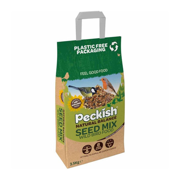 Peckish Natural Balance 3.5kg bird seed mix, 8 seeds, sunflower-rich, 100% natural, recyclable packaging – Keans Claremorris