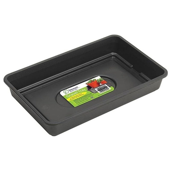 Stewart Garden 38cm black plastic gravel tray without holes for gardening propagation - Keans Claremorris