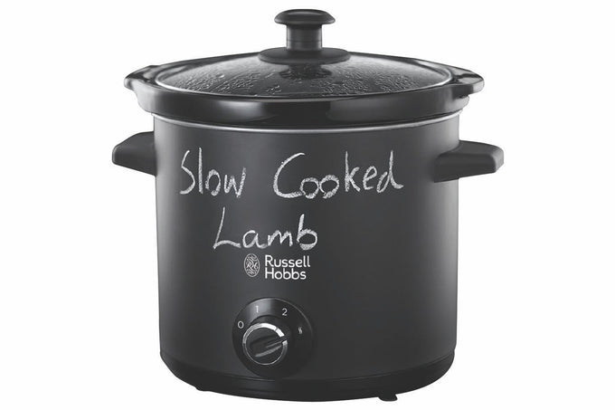 Russell Hobbs 3.5L Black Chalk Board Slow Cooker 24180 – Adjustable Heat, Compact Design | Keans Claremorris
