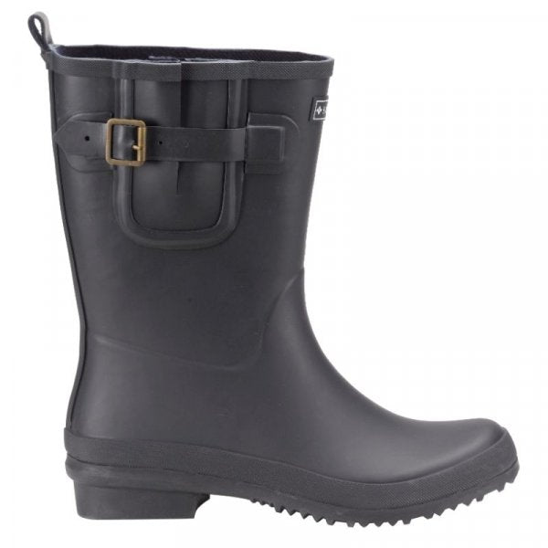 Navy Half Rubber Wellingtons with chunky tread, waterproof handcrafted boots for outdoor use – Keans Claremorris.