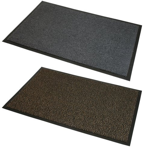 JVL Commodore Barrier Mat 120x170cm, lightweight outdoor scraper mat, raised surface for mud removal, Grey/Brown - Keans