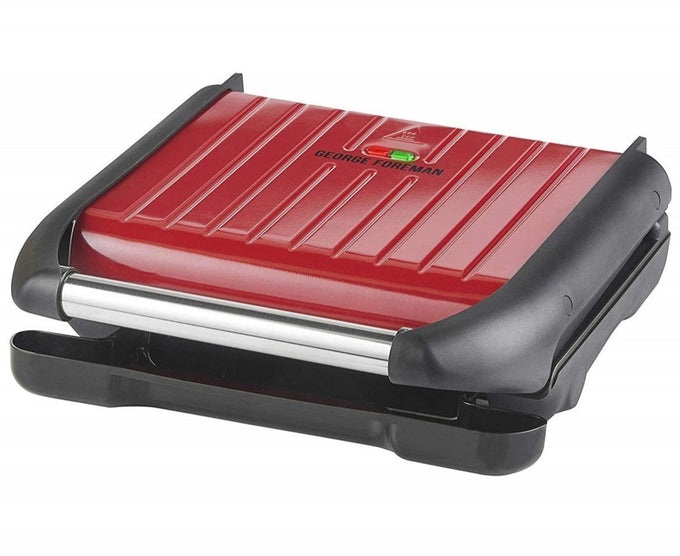 George Foreman Family 5 Portion Red Grill 25040 removes 42% fat, sliding drip tray, healthy cooking - Keans Claremorris