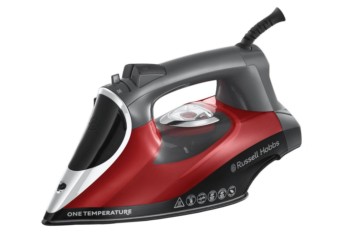 Russell Hobbs 2600W One Temp Steam Iron with ceramic soleplate, auto shut off, 350ml tank – available at Keans Claremorris