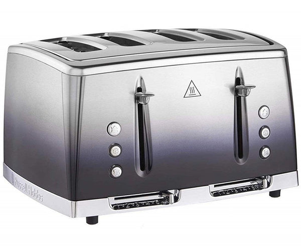 Russell Hobbs Eclipse 4 Slice Toaster in Midnight Blue with fast toasting, variable browning, and wide slots – Keans