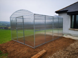 Greenhouse Prima-3 30m² with 6mm UV-protected polycarbonate, galvanized steel frame, 3x10m, tall plants, Keans Claremorris