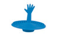 Bright, easy-to-use sink stopper with hand hold, fits most plugs – available at Keans Claremorris.