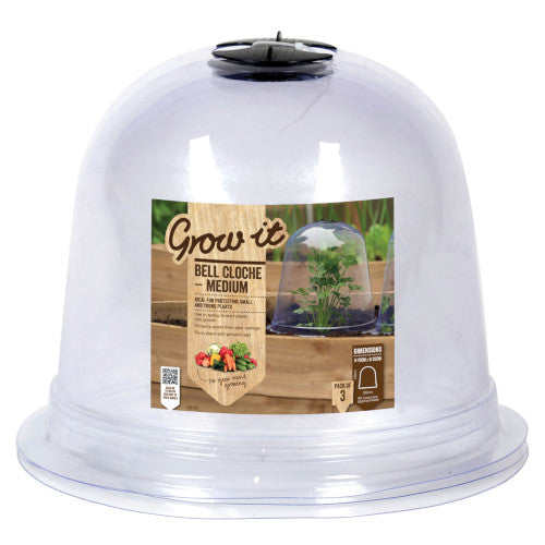 Gardman Bell Cloche 3-pack with adjustable vents, soil lip, protects young plants from pests and weather – Keans Claremorris.