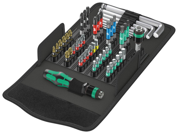 Wera 52 Piece Service Kit Bit Set in robust textile box with Rapidaptor, BiTorsion & Impaktor bits, L-keys – Keans
