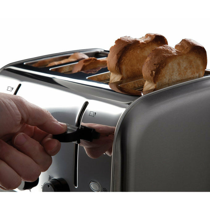 Russell Hobbs Futura 1500W 4 Slice Stainless Steel Toaster, Model 18790, available at Keans Claremorris