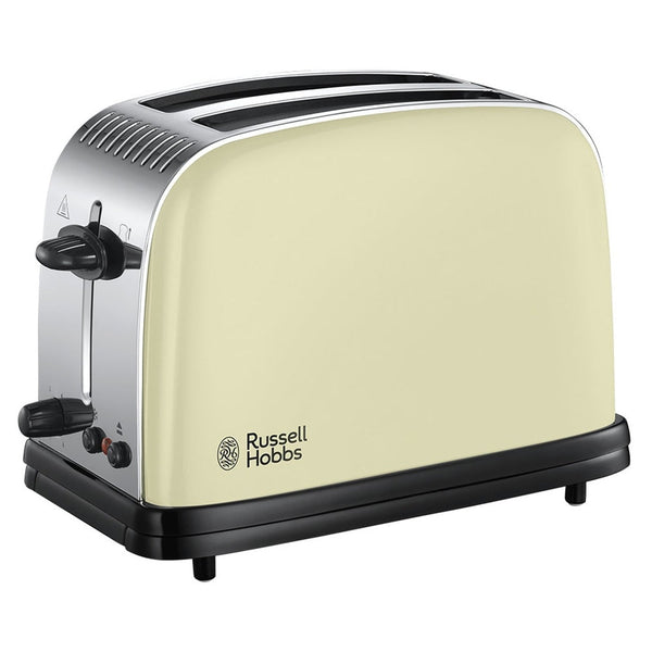 Russell Hobbs Colours Plus 1600W 2-slice cream toaster with adjustable browning, wide slots, fast toasting - Keans