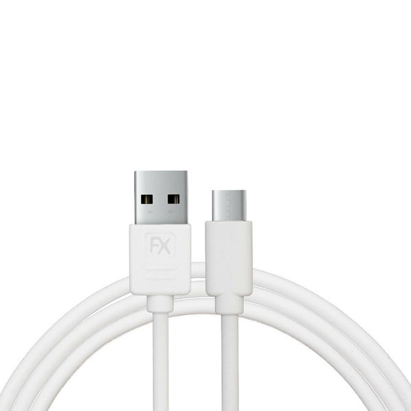 White FX Factory Type C USB data cable, 1m length, compact design, available at Keans Claremorris.