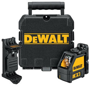 DEWALT 2-Way Self-Levelling Line Laser Level with magnetic bracket, heavy-duty case, and ±0.3mm/m accuracy - Keans