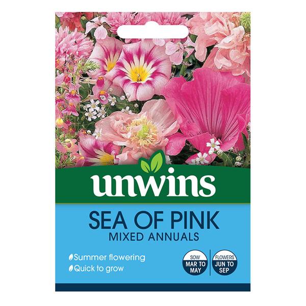 Unwins Sea Of Pink Mixed Annuals - vibrant pink flowers, wide mix, blooms June-Sept, sow Mar-May | Keans Claremorris