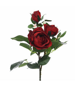 Artificial Prize Rose Spray Red 42 cm