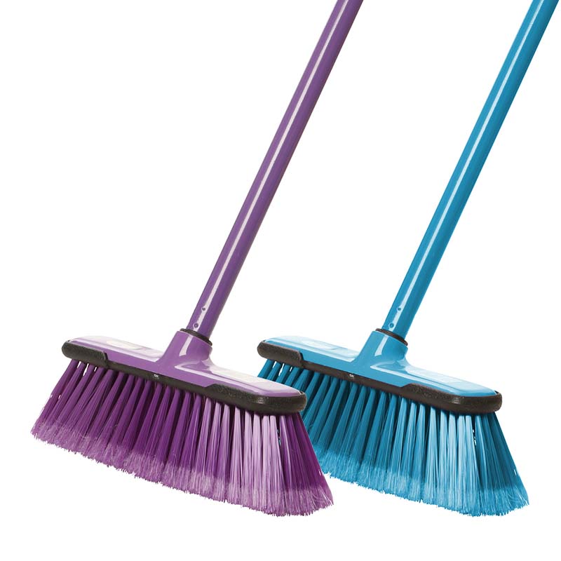 11″ Varian Soft Broom with soft bristles for fine dust, assorted colors, ideal home sweeping – Keans Claremorris