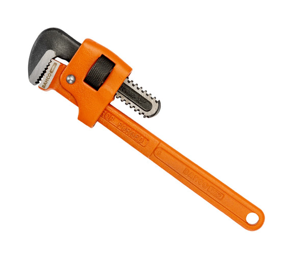 Bahco 361 12" pipe wrench with forged steel, self-clamping, spring-loaded jaws, durable grip – available at Kean’s
