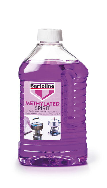 Bartoline Methylated Spirits 2L - fuel for burners, camping stoves, stain remover, smear-free cleaner | Keans Claremorris
