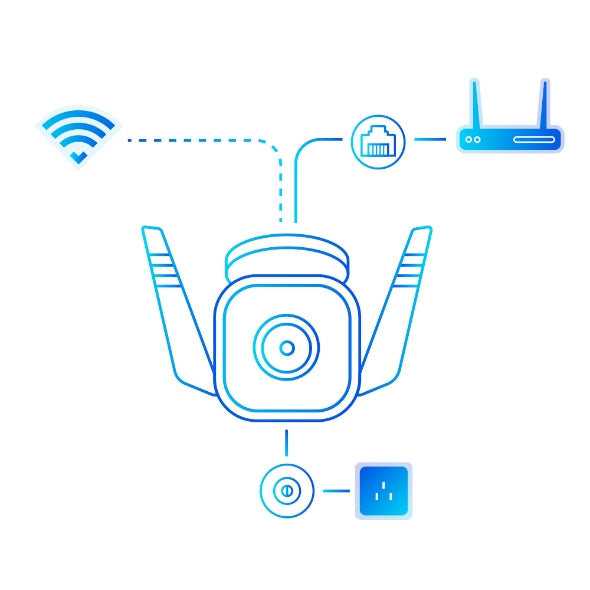 Outdoor Security Wi-Fi Camera with night vision and motion detection – available at Keans Claremorris