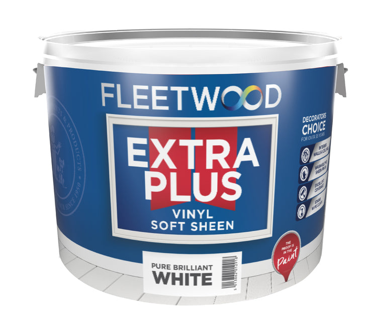 Fleetwood Explus Soft Sheen White 10LTR paint, water-based, low VOC, high coverage, durable finish – Keans Claremorris