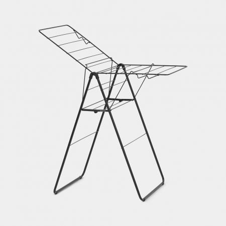 Hangon Drying Rack 15Mt Matt Black Brabantia airer, space-saving laundry solution available at Keans Claremorris
