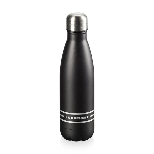 Le Creuset Hydration Black stainless steel bottle, double-wall insulated, keeps drinks hot 12h cold 24h – Keans Claremorris