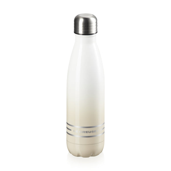 Le Creuset Hydration Meringue stainless steel bottle, keeps drinks cold 24h, hot 12h, vacuum insulated, Keans Claremorris.