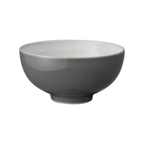 Denby Elements Fossil Grey rice bowl, 480ml stoneware, oven/microwave safe, durable glaze, available at Keans Claremorris.