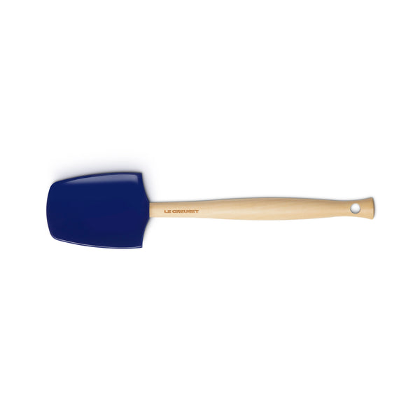 Le Creuset Craft Large Azure Spatula Spoon, flexible silicone, heat resistant, dishwasher safe – available at Keans