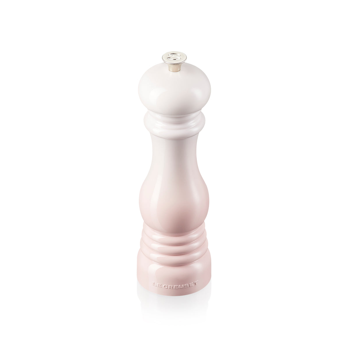 Le Creuset Classic 21cm Salt Mill in Shell Pink – Durable Ceramic Grinder, available at Keans Claremorris