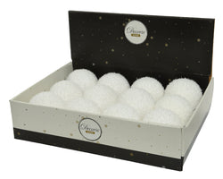 White Bauble with Ice Finish, 10 cm Christmas Ornament – Keans Claremorris