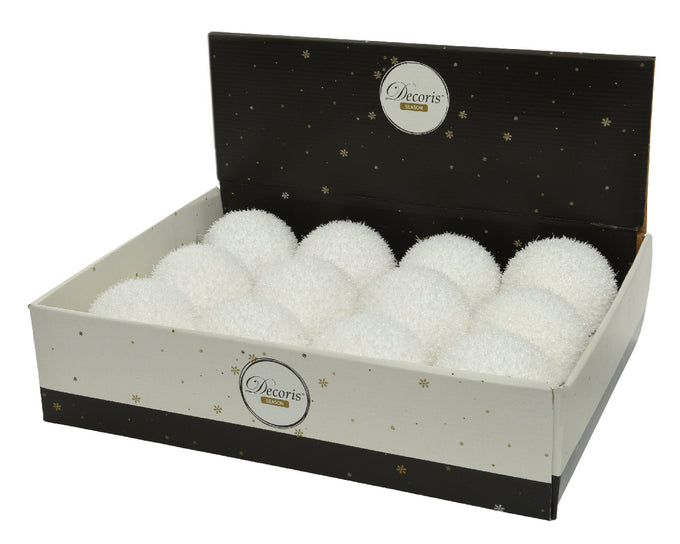 White Bauble with Ice Finish, 10 cm Christmas Ornament – Keans Claremorris