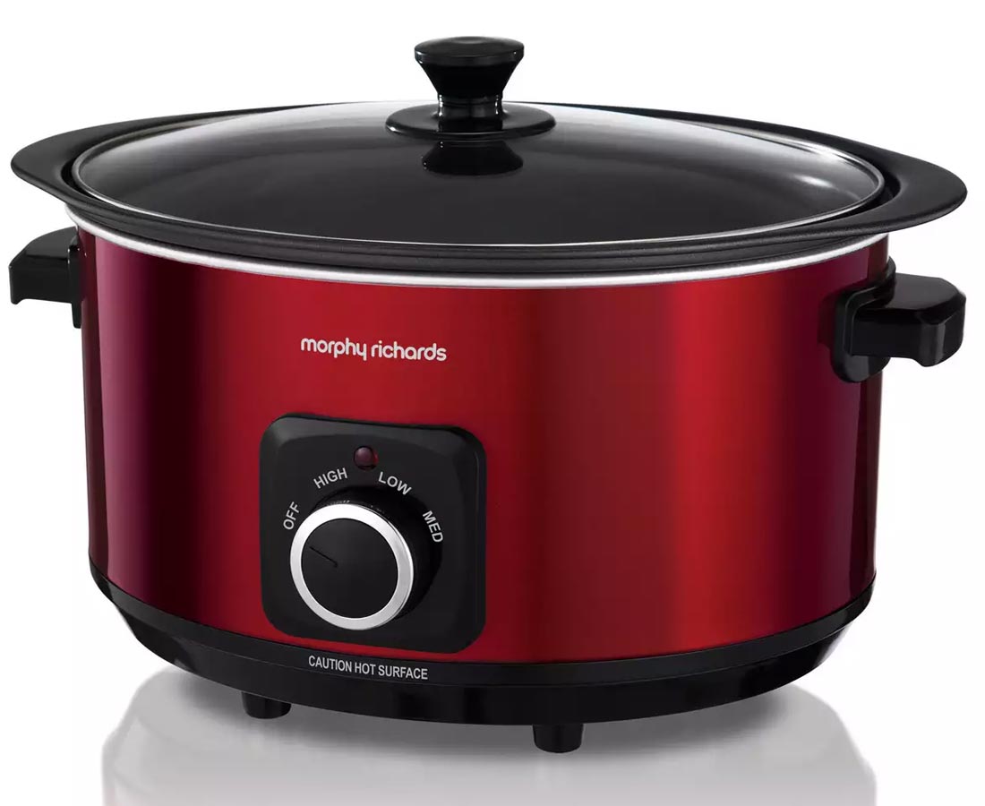 Morphy Richards 6.5L Red Digital Slow Cooker with 3 settings, dishwasher safe pot, cool touch handles – Keans Claremorris