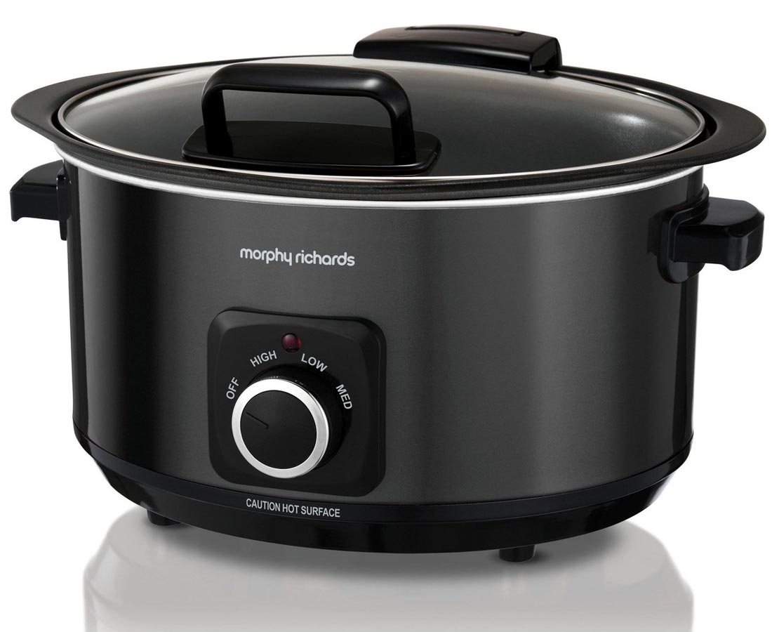Morphy Richards 6.5L slow cooker with hinged lid, non-stick sear & stew pot, 3 heat settings – Keans Claremorris.
