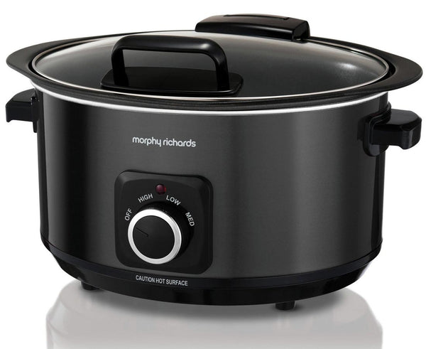 Morphy Richards 6.5L slow cooker with hinged lid, non-stick sear & stew pot, 3 heat settings – Keans Claremorris.