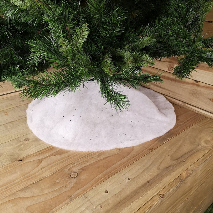 Snow Carpet Sliver Glitter 100cm di Tree Skirt - KeansClaremorris