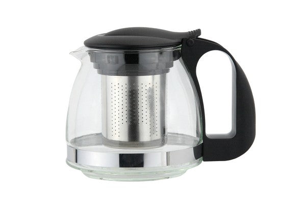 Glass Teapot 600ml with internal leaf tea filter, clear heat-resistant glass – Keans Claremorris