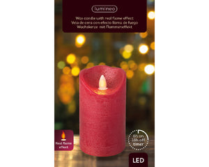 LED Dancing Wax Candle Red 13cm