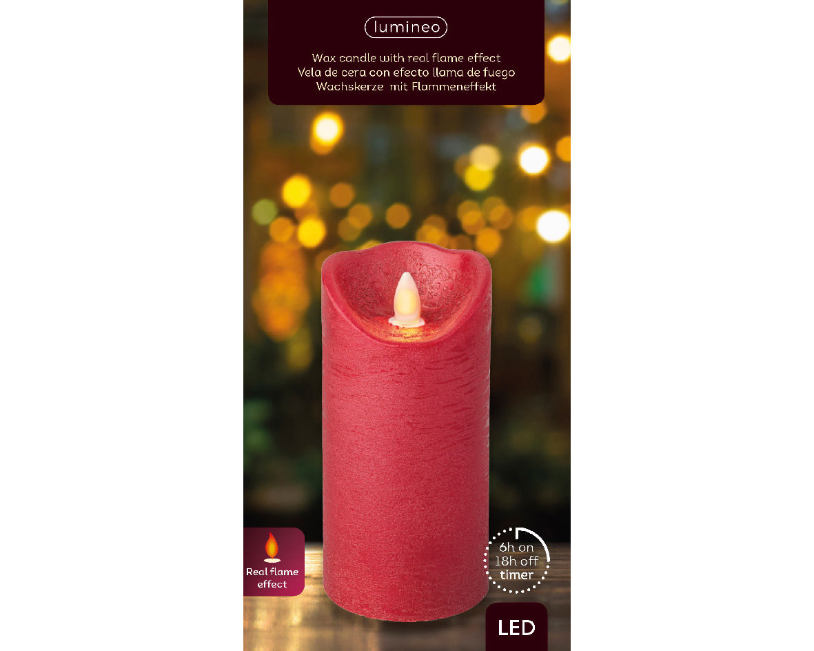 LED Dancing Wax Candle Red 15cm