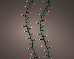 LED Compact Outdoor Lights, 500 multi-coloured LEDs, 8 twinkle functions, green cable, 8-hour timer – Keans Claremorris