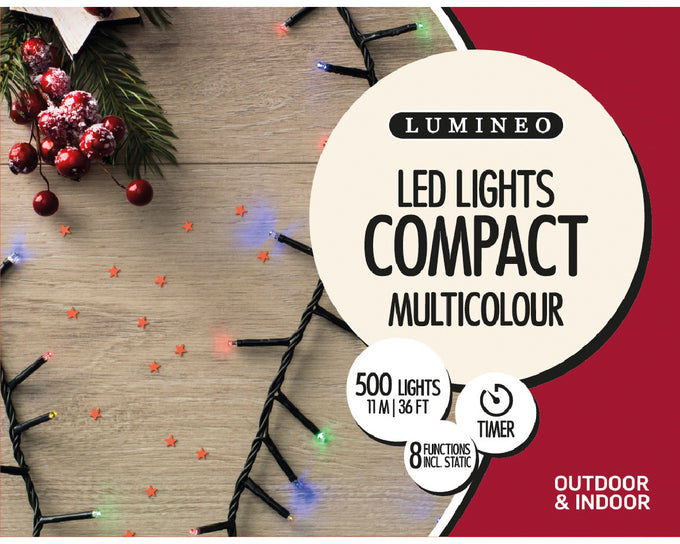 LED Compact Outdoor Lights Multi-Coloured Twinkle 800cm 500 LEDs – Keans Claremorris